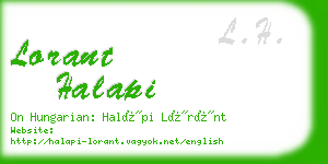 lorant halapi business card